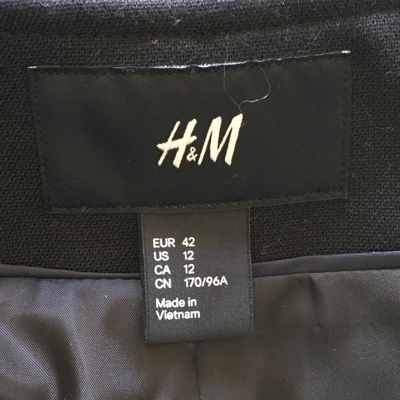 H&M Navy Black Boxy Cropped Jacket Sz EUR42/US12 - Picture 6 of 7